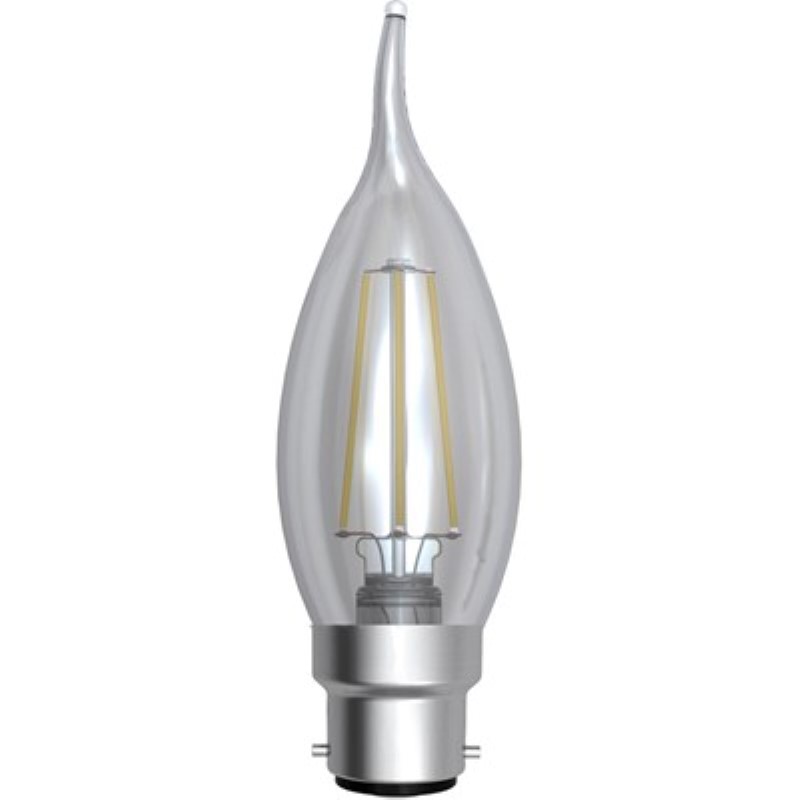 4W BC Filament Candle Tip 3000K 400lm - Click Image to Close